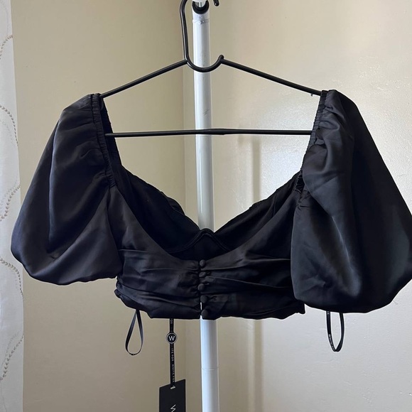 BLACK RUFFLE TOP BY WHITE FOX BOUTIQUE - Picture 3 of 6